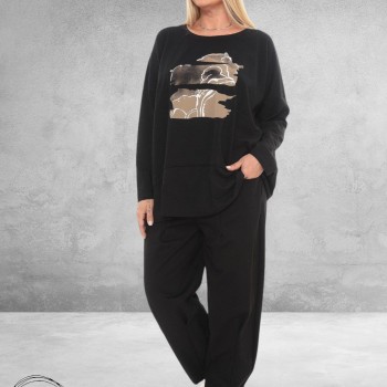 DIVAS PLANET Shirt Zwart Abstract