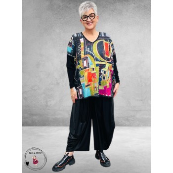 DIVAS PLANET Shirt Zwart V-Hals