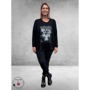 DIVAS PLANET Shirt Zwart Dog