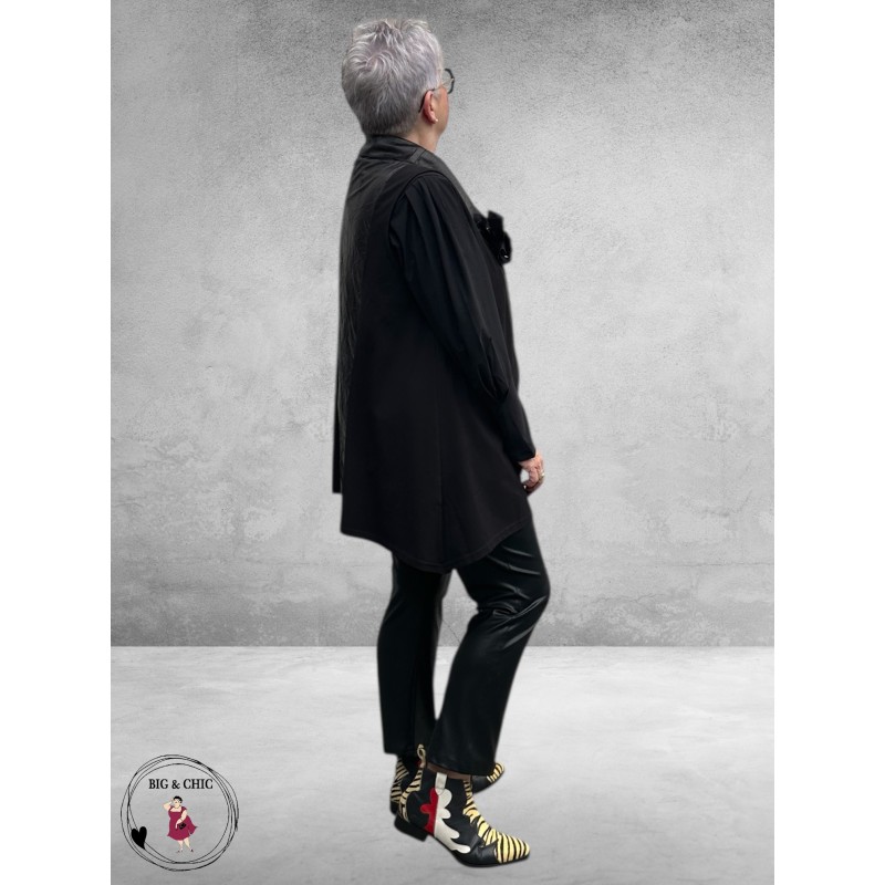 DIVAS PLANET Gilet Zwart Leerlook