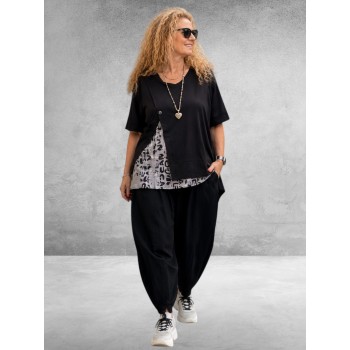 Divas Shirt Speelse Twist Zwart/Wit