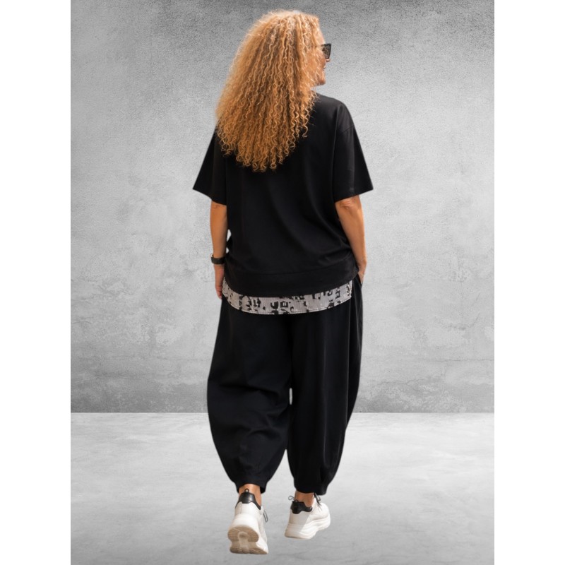 Divas Shirt Speelse Twist Zwart/Wit