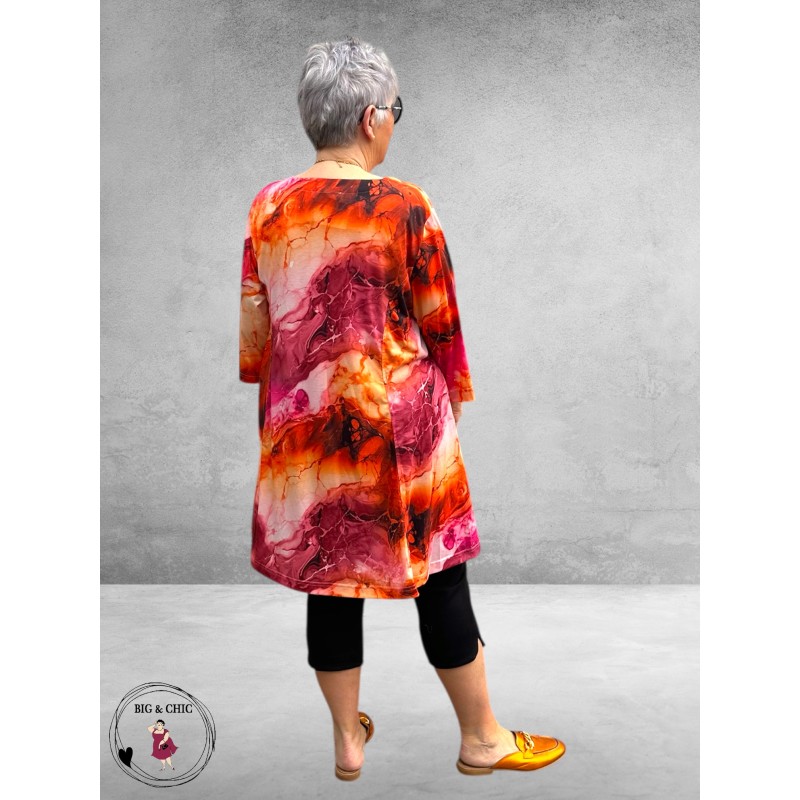 DYB Tuniek Oranje-Pink Abstract Print