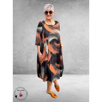 DYB Ballonjurk Graphic Print Zwart-Oranje