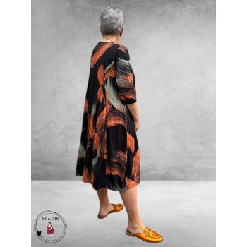 DYB Ballonjurk Graphic Print Zwart-Oranje