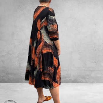 DYB Ballonjurk Graphic Print Zwart-Oranje