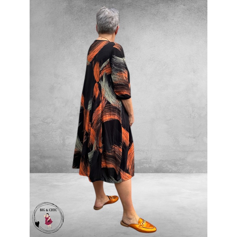 DYB Ballonjurk Graphic Print Zwart-Oranje