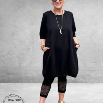 DYB Ballon Jurk/Tuniek Katoen Zwart