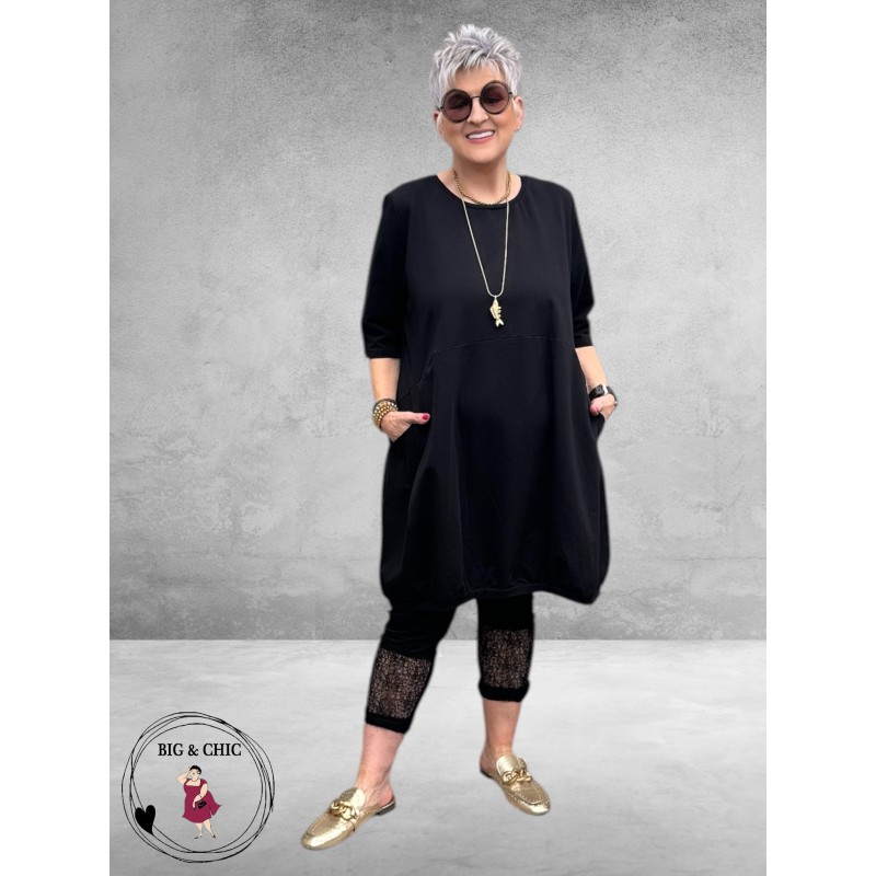 DYB Ballon Jurk/Tuniek Katoen Zwart