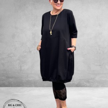 DYB Ballon Jurk/Tuniek Katoen Zwart