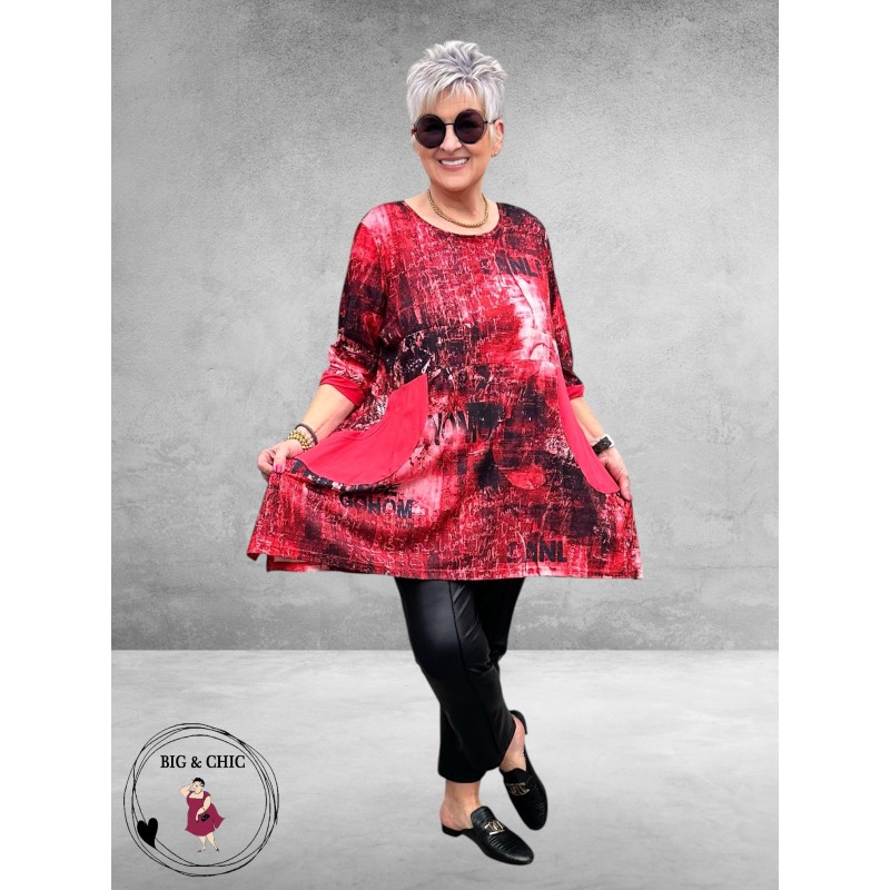 DYB Tuniek Artistiek Print Rood/Zwart
