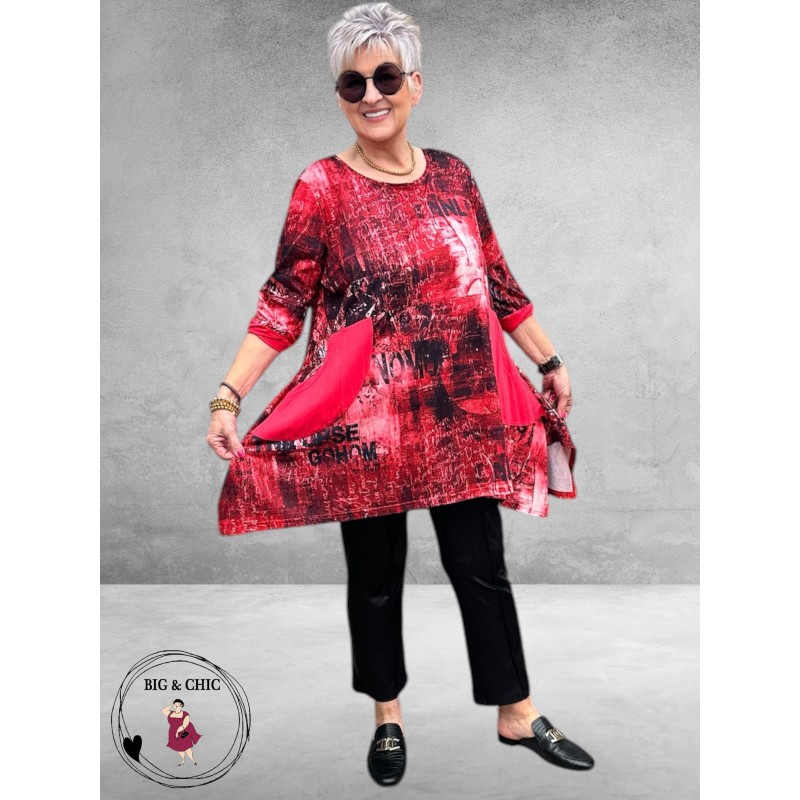 DYB Tuniek Artistiek Print Rood/Zwart
