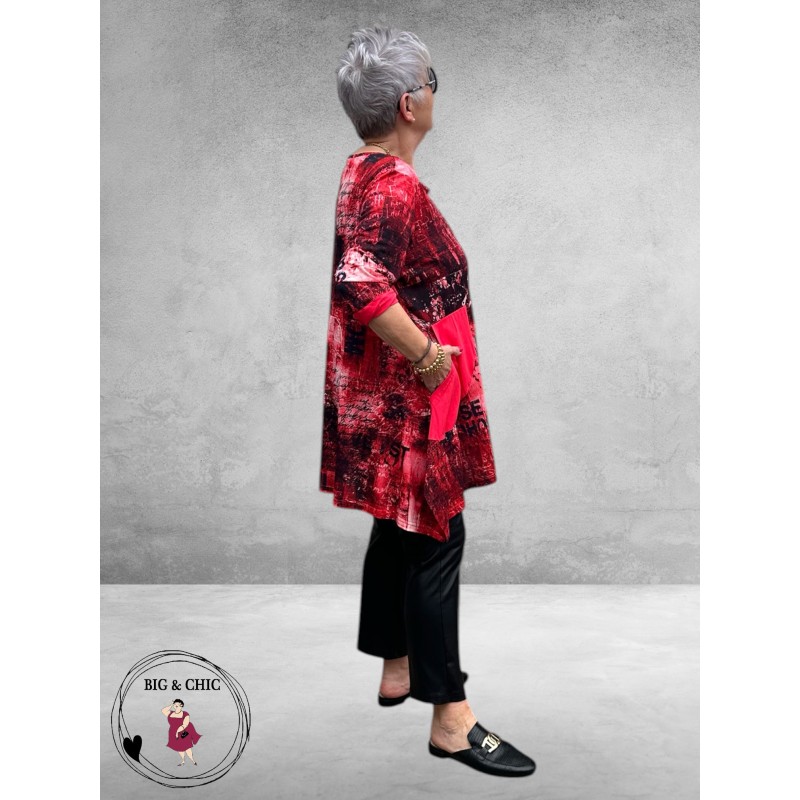 DYB Tuniek Artistiek Print Rood/Zwart