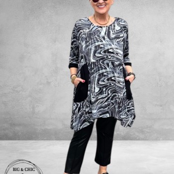 DYB Tuniek Artistiek Print Zwart/Wit