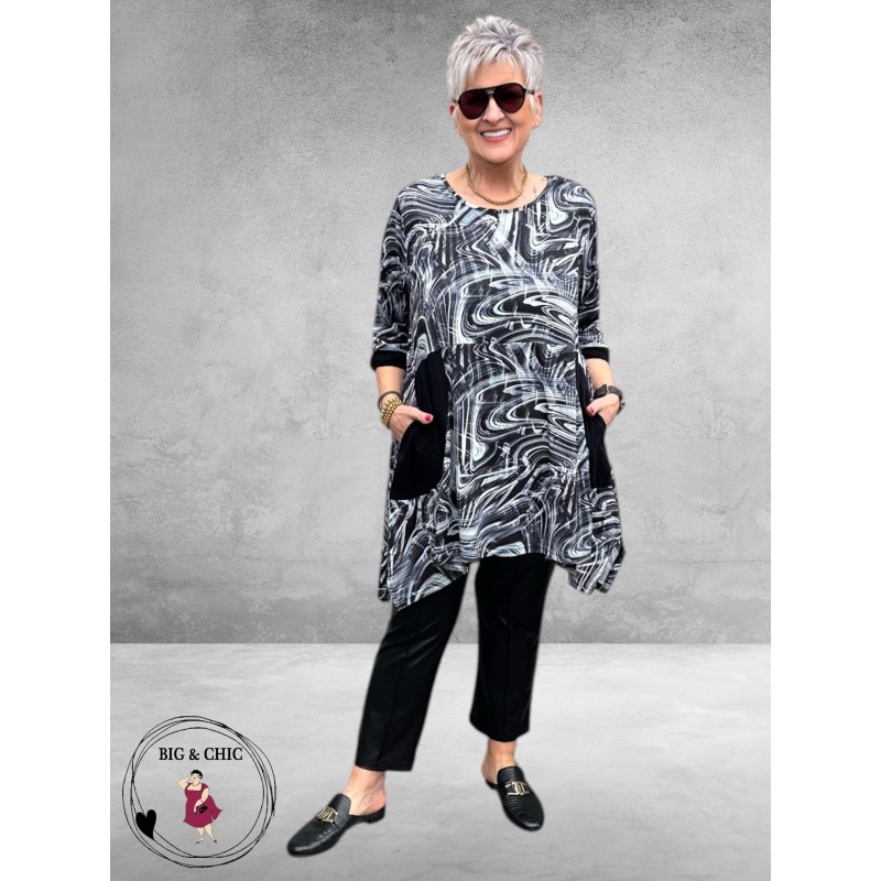 DYB Tuniek Artistiek Print Zwart/Wit