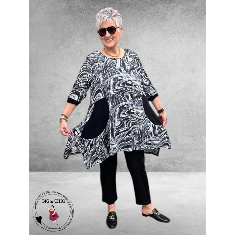 DYB Tuniek Artistiek Print Zwart/Wit