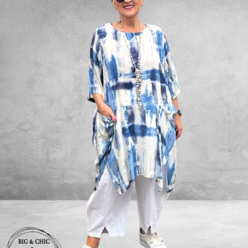 DYB Tuniek Artistieke Print Blauw/Wit