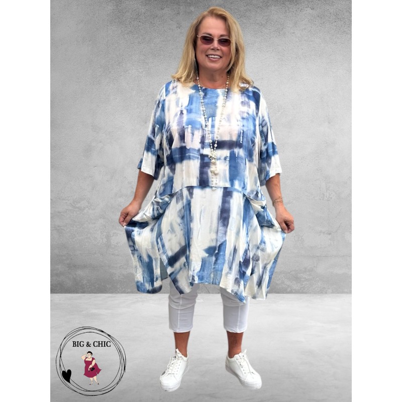 DYB Tuniek Artistieke Print Blauw/Wit