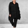 DYB Blouse A-Lijn Zwart Structur