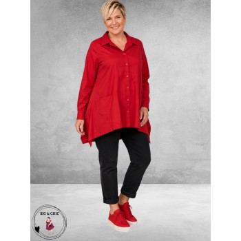 DYB Blouse A-Lijn Bengaline Rood