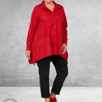 DYB Blouse A-Lijn Bengaline Rood
