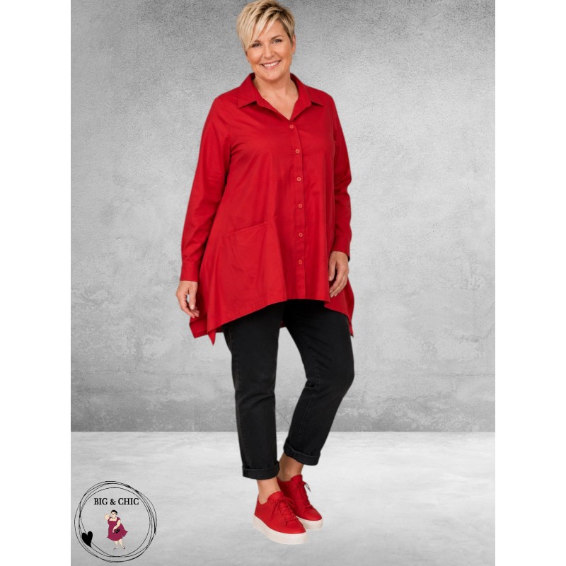 DYB Blouse A-Lijn Bengaline Rood