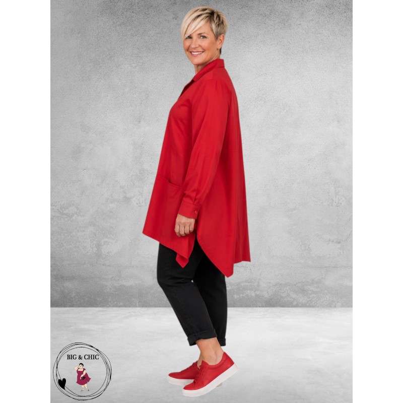 DYB Blouse A-Lijn Bengaline Rood