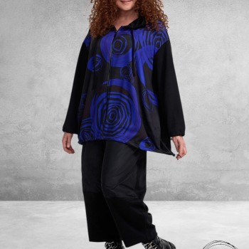 FRENZI  Jas Zwart Abstract Kobalt-Zwart