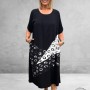 DIVAS PLANET Jurk Zwart/Wit Circel