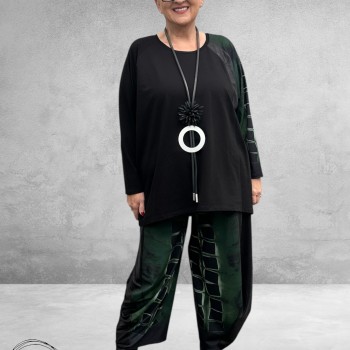 FRENZI Ballonbroek Zwart/Groen