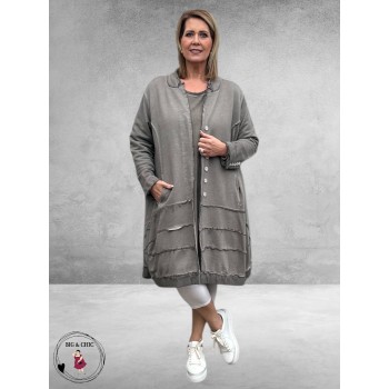 DYB Jas/Vest Katoen  Taupe