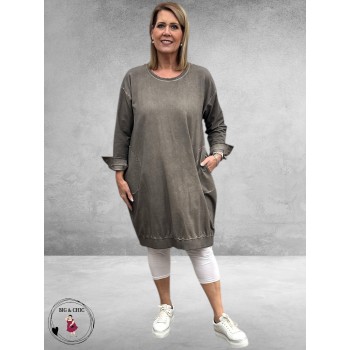 DYB Jurk Ballon Tie-Dye Taupe 