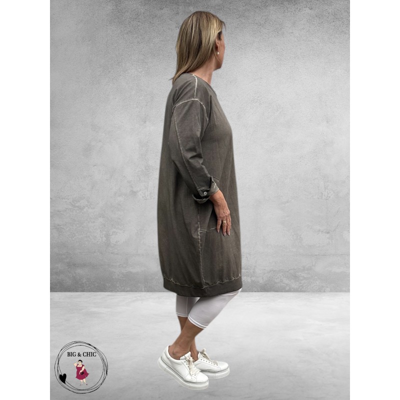 DYB Jurk Ballon Tie-Dye Taupe 