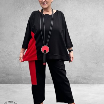 DYB Tweedelig Broek-Shirt Pak – Rood Accent