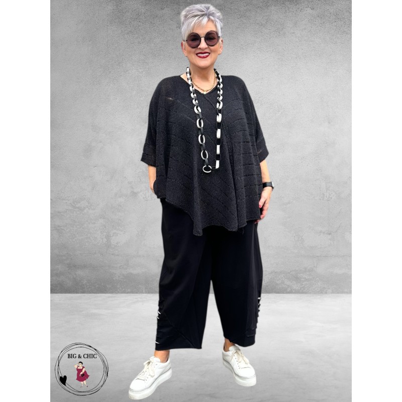 DYB Ballonbroek Zwart  Wit Mesh Cutouts