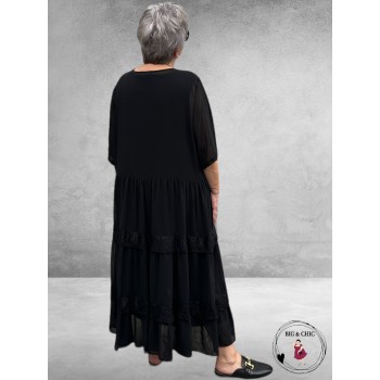 AY-SEL Strokenjurk Zwart Dubbellaags 