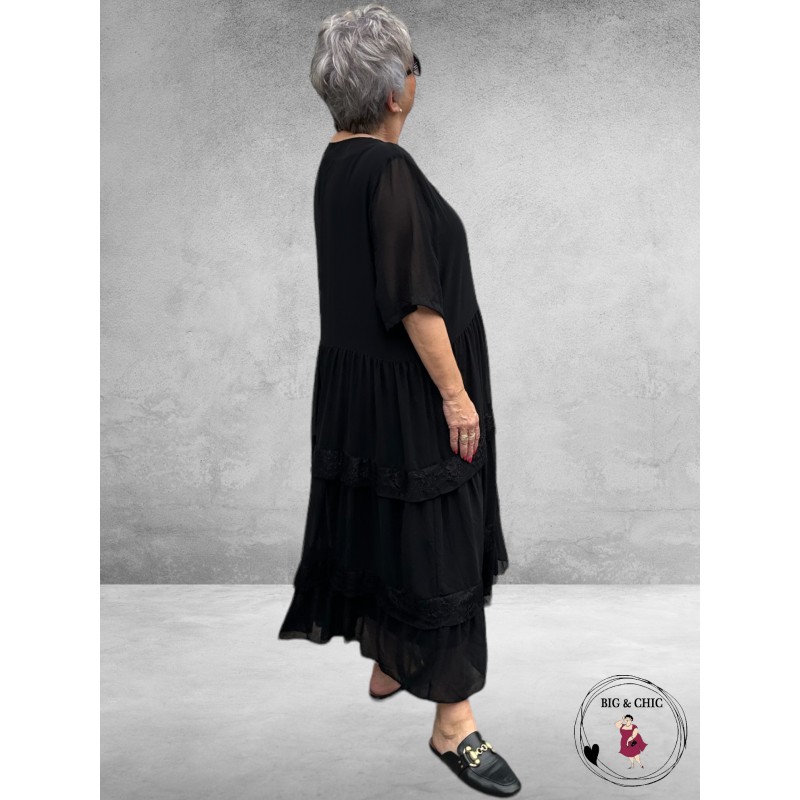 AY-SEL Strokenjurk Zwart Dubbellaags 