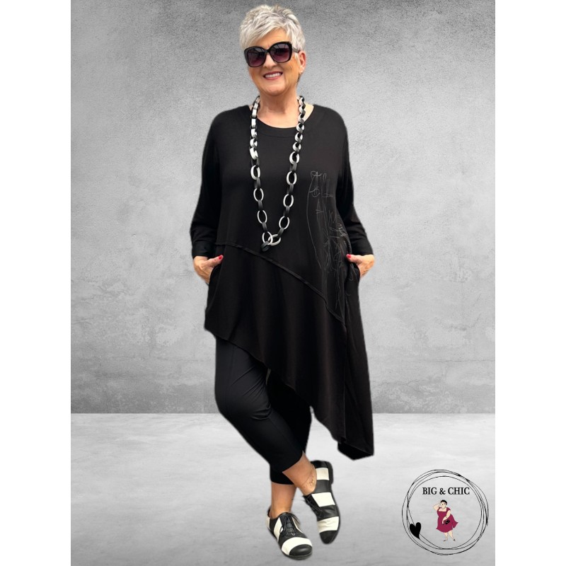 DYB Tuniek Asymmetrisch Zwart