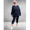 FRAPP Sweater Navy met Borduurdetail