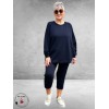 FRAPP Sweater Navy met Borduurdetail