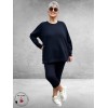 FRAPP Sweater Navy met Borduurdetail