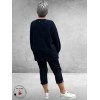 FRAPP Sweater Navy met Borduurdetail