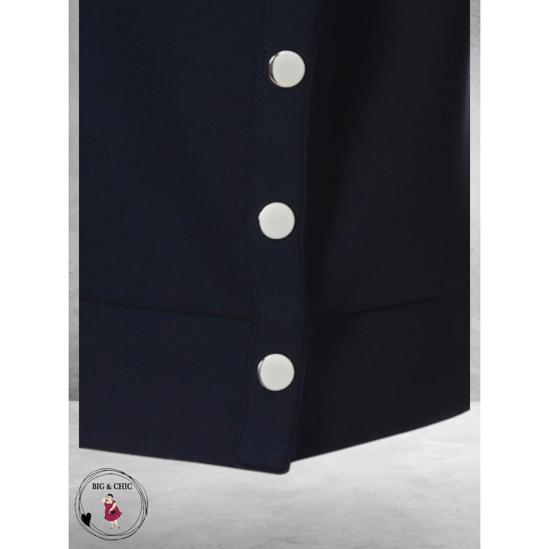FRAPP Sweater Navy met Borduurdetail