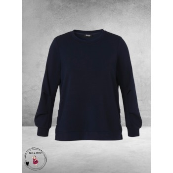 FRAPP Sweater Navy met Borduurdetail