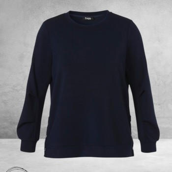 FRAPP Sweater Navy met Borduurdetail