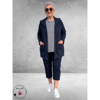 Via Appia Due Shirt Donkerblauw/Wit Gestreept