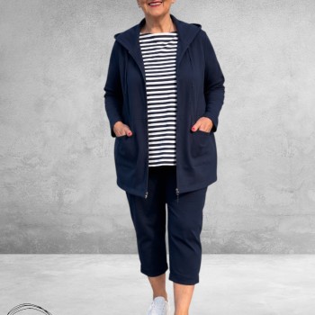 Via Appia Due Shirt Donkerblauw/Wit Gestreept
