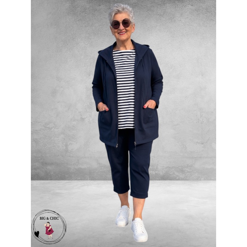 Via Appia Due Shirt Donkerblauw/Wit Gestreept