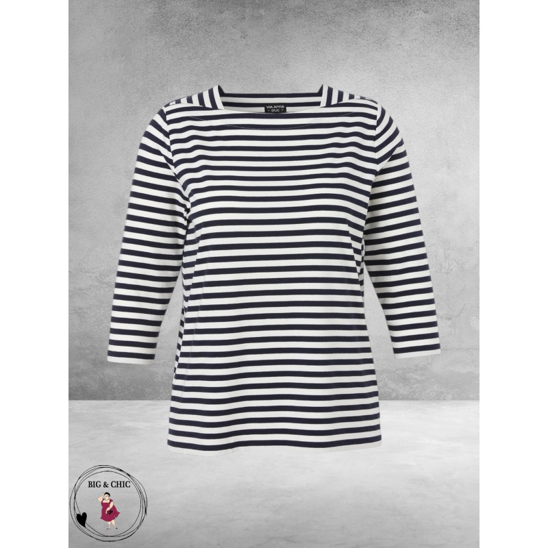 Via Appia Due Shirt Donkerblauw/Wit Gestreept