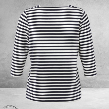 Via Appia Due Shirt Donkerblauw/Wit Gestreept